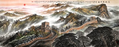 【已售可訂制】李碧峰 小八尺《長城萬里圖》 中國書畫家協(xié)會理事