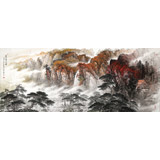 【已售可訂制】李碧峰 小八尺《秋山鳴泉圖》 中國(guó)書畫家協(xié)會(huì)理事