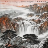 【已售可訂制】李碧峰 小八尺《 秋山聽泉圖》 中國書畫家協(xié)會(huì)理事