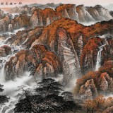 【已售可訂制】李碧峰 小八尺《 秋山聽泉圖》 中國書畫家協(xié)會(huì)理事