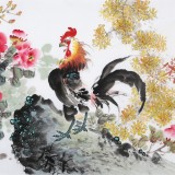 【已售】王寶欽小六尺《富貴吉祥》當(dāng)代花鳥牡丹畫名家（詢價(jià)）