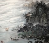 【已售】王友金 小八尺《源遠流長》 畫風細膩 風格清雅