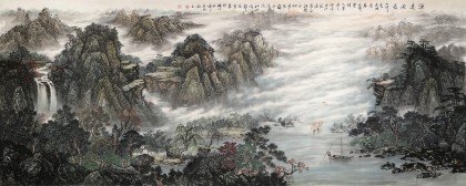 【已售】王友金 小八尺《源遠流長》 畫風細膩 風格清雅