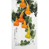 黃藝三尺招財辟邪葫蘆畫《福祿圖》