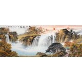 【已售】楊銘昌 小六尺《旭日東升》 安徽山水畫研究協(xié)會理事