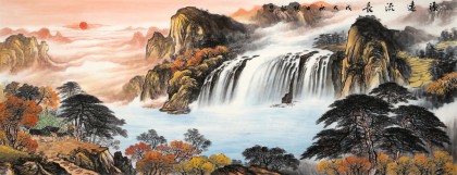 【已售】楊銘昌 小六尺《源遠(yuǎn)流長》 安徽山水畫研究協(xié)會(huì)理事