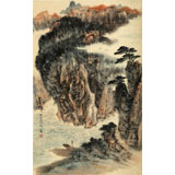 【已售】何實 四尺三開《暮歸》 吉林著名山水畫家