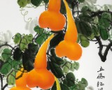 【已售】黃藝三尺招財(cái)辟邪葫蘆畫《五福臨門》