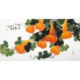 黃藝三尺招財辟邪葫蘆畫《福祿滿堂》