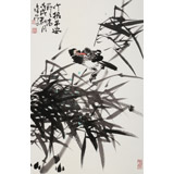 【已售】柳常學(xué) 四尺三開《竹報(bào)平安》 中國(guó)書畫家協(xié)會(huì)理事