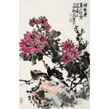 【已售】柳常學(xué) 四尺三開《采菊東籬下》 中國(guó)美協(xié)會(huì)員