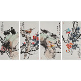 邢書波 四條屏《春意濃》 中美協(xié)會員 清華美院創(chuàng)作班導(dǎo)師（詢價）