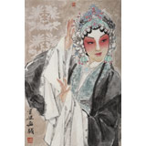 梁健 《菊香》 當(dāng)代百杰畫(huà)家 中美協(xié)會(huì)員 代表作花旦題材