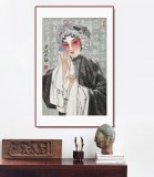 梁健 《春風拂翠》 當代百杰畫家 中美協(xié)會員 代表作花旦題材