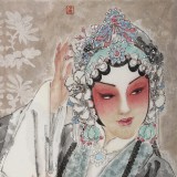 梁健 《菊香》 當(dāng)代百杰畫家 中美協(xié)會員 代表作花旦題材