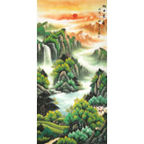 吳東 四尺《旭日東升》 著名易經(jīng)風(fēng)水畫(huà)家