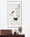 王永剛 指墨作品《梅鶴雙清》 國(guó)家一級(jí)美術(shù)師