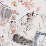 南海禪寺 妙林居士 人物畫《弈有奇趣 老少同樂》