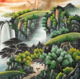 【已售】吳東 六尺《福地安居圖》 著名易經(jīng)風(fēng)水畫家