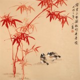 皇甫小喜 四尺斗方《竹報(bào)平安》 河南著名花鳥畫家