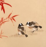 皇甫小喜 四尺斗方《竹報(bào)平安》 河南著名花鳥畫家