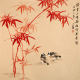 皇甫小喜 四尺斗方《竹報(bào)平安》 河南著名花鳥(niǎo)畫(huà)家