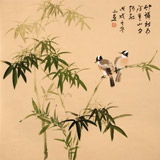 【已售】皇甫小喜 四尺斗方《竹憐新雨后》 河南著名花鳥畫家