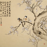 【已售】皇甫小喜 四尺斗方《寒梅映雪》 河南著名花鳥(niǎo)畫家