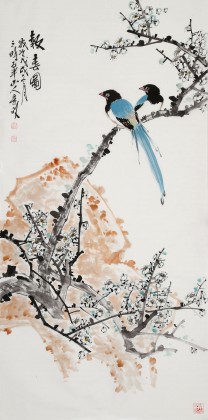 【已售】梁景欣 三尺《報春圖》 學(xué)院派畫家