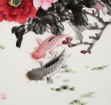 【已售】梁景欣 三尺《富貴有余》 學(xué)院派畫家