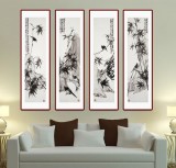 陳丹暉 四條屏《墨竹》 江蘇省美協(xié)會員 清華美院助教（微信詢價）