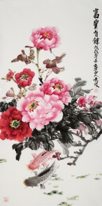 【已售】梁景欣 三尺《富貴有余》 學(xué)院派畫家