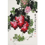 黃藝四尺三開葡萄畫《金玉滿堂》