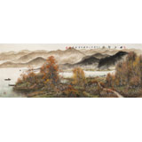 周佑林 小六尺《秋江鄉(xiāng)渡》微信（詢價）價優(yōu)