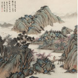 【已售】吳顯剛 四尺斗方《春山圖》 貴州七星關(guān)美協(xié)主席