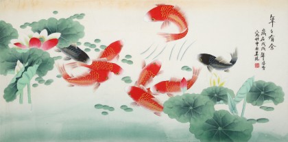 凌雪 四尺《年年有余》 北京美協(xié)會(huì)員