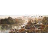 周佑林 小六尺《秋江曉景》微信（詢價）價優(yōu)