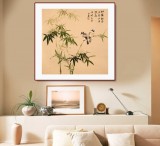 【已售】皇甫小喜 四尺斗方《竹憐新雨后》 河南著名花鳥畫家