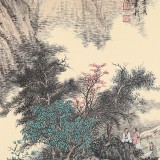 吳顯剛卡紙團(tuán)扇《攜琴訪友圖》 貴州七星關(guān)美協(xié)主席