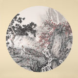 吳顯剛 卡紙團(tuán)扇《清泉石上流》