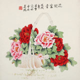 凌雪 三尺斗方《花開富貴》 北京美協(xié)會(huì)員