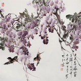 【已售】向士平 四尺斗方《二月春風(fēng)燕子歸》 三峽大學(xué)藝術(shù)學(xué)院教授