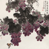 向士平 四尺斗方《一架葡萄滿院香》 三峽大學(xué)藝術(shù)學(xué)院教授