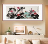 朱祖義 小六尺荷花《映日荷花別樣紅》 中國老子書畫院副院長(zhǎng)