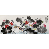 朱祖義 小六尺荷花《盛夏荷風(fēng)》 中國老子書畫院副院長