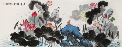 【已售】朱祖義 小六尺荷花《香遠(yuǎn)溢清》 中國(guó)老子書畫院副院長(zhǎng)