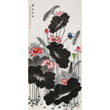 朱祖義 三尺荷花圖《香遠(yuǎn)溢清》 中國(guó)老子書畫院副院長(zhǎng)