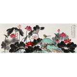 朱祖義 小六尺荷花《映日荷花別樣紅》 中國老子書畫院副院長