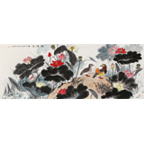 朱祖義 荷花《荷塘逸趣》 中國老子書畫院副院長