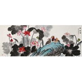 朱祖義 小六尺荷花《清韻圖》 中國老子書畫院副院長